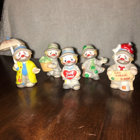 Enesco Li’l Vagabond Ceramic Clowns Set of 5 - Picture 1 of 13